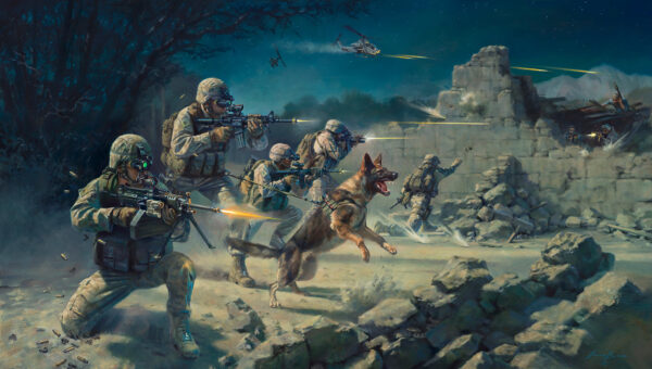 Marine Corps Art Hero Scene